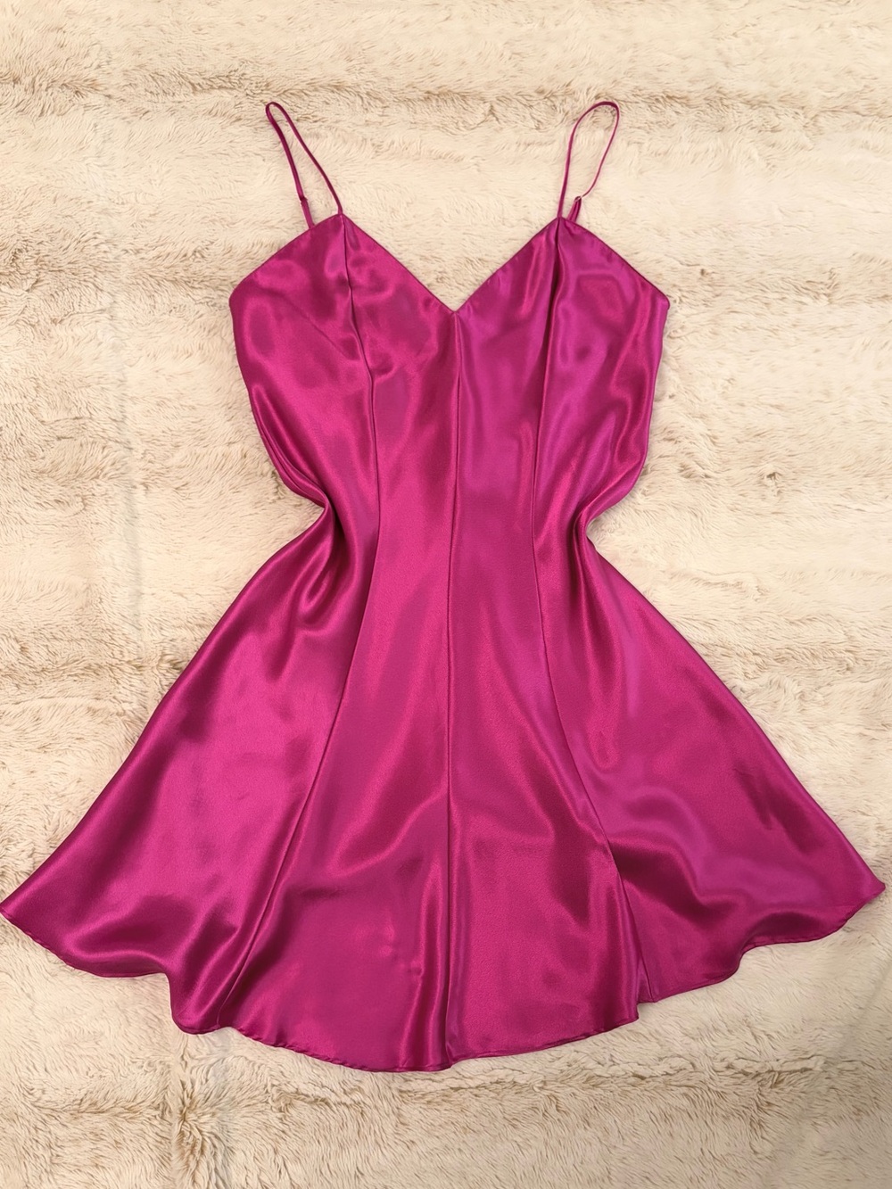 🩷 Vintage Y2K Frederick's of Hollywood Satin Slip Dress Pink Barbie Coquette